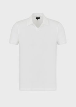 Short-sleeved polo shirt in light wool 06